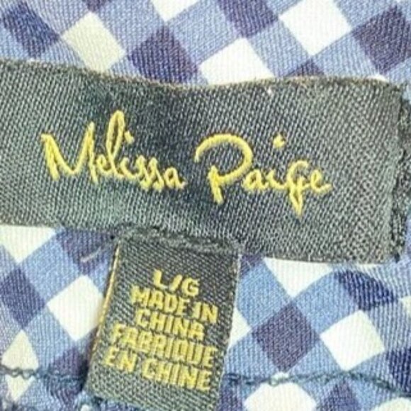 Melissa Paige Women's Black & White Buffalo Check Stretch Crop Pants Pull-On Fl - Picture 3 of 8